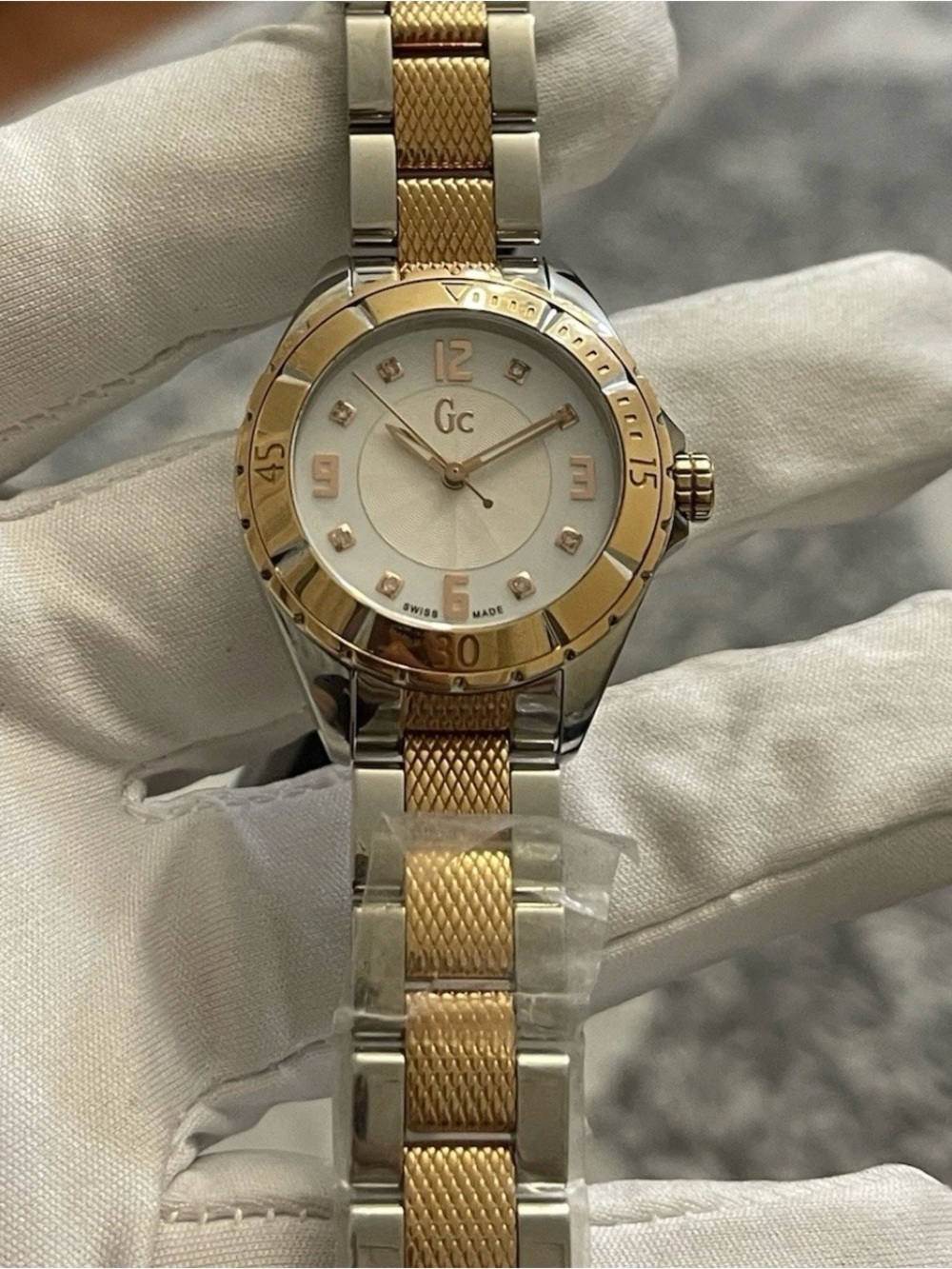 GC Guess Collection C68103 / X68103 Ladies Two Tone Diamond Dial Swiss Watch